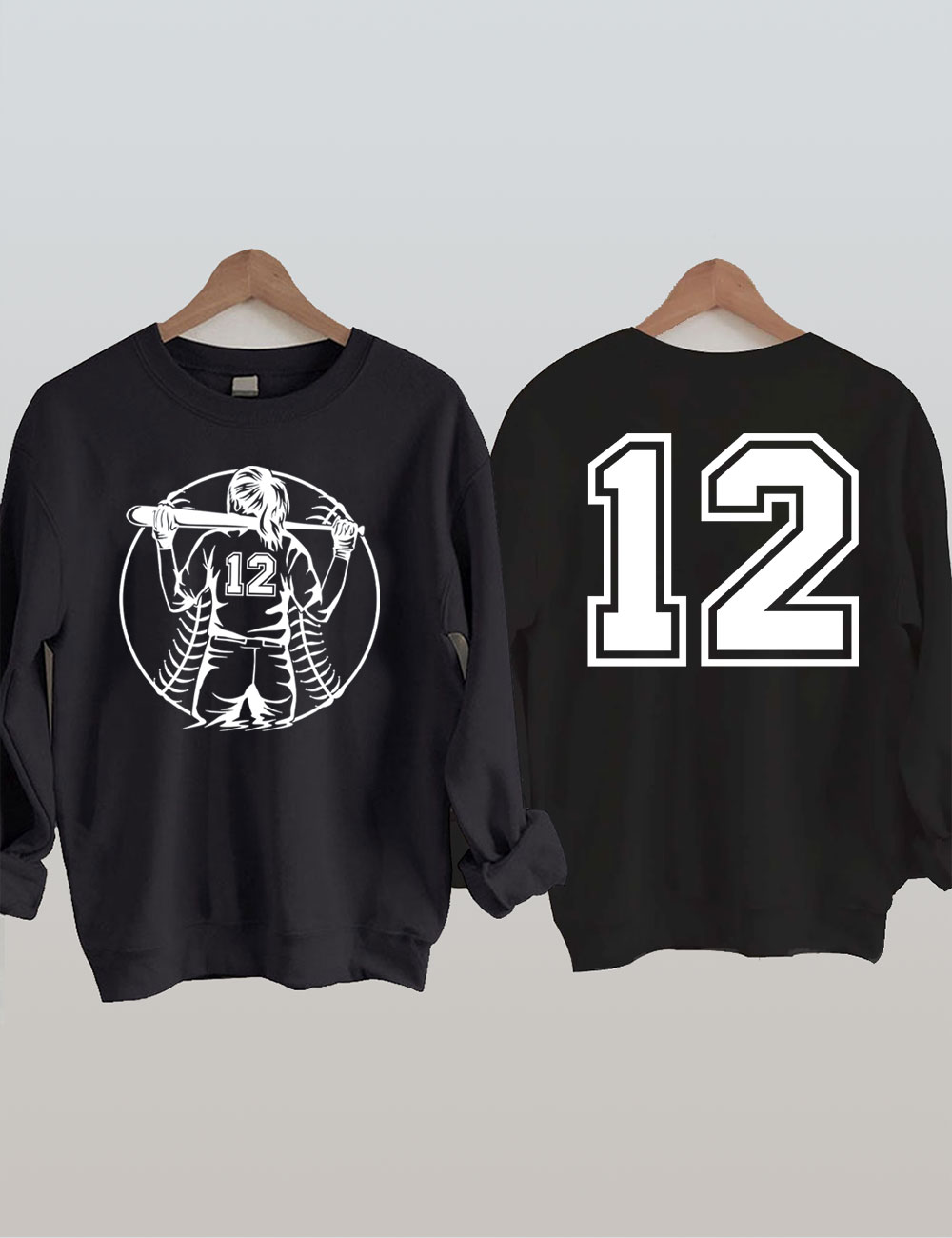 Softball Girl Custom Number Sweatshirt