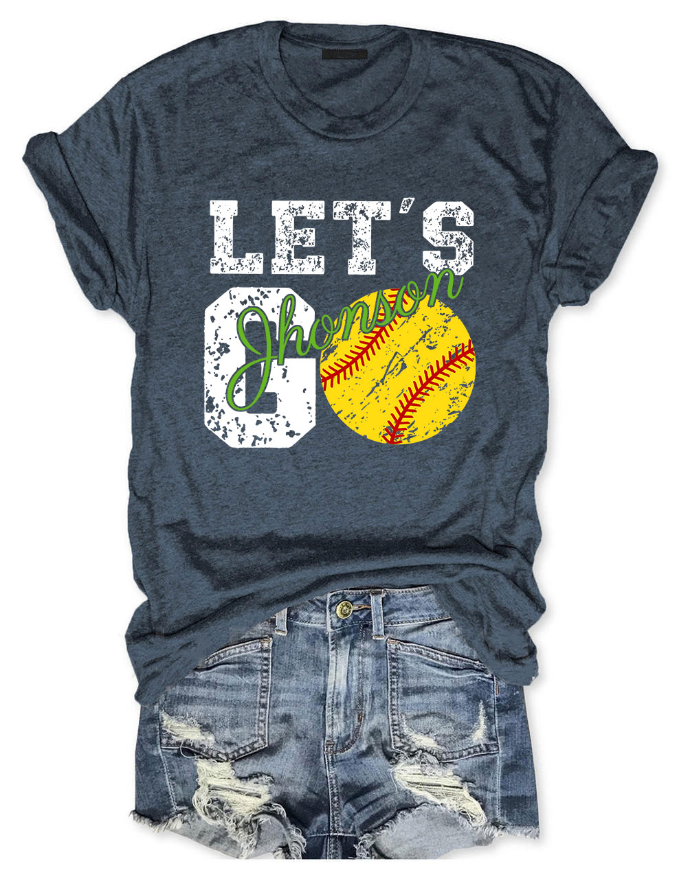Custom Let's Go Softball T-shirt