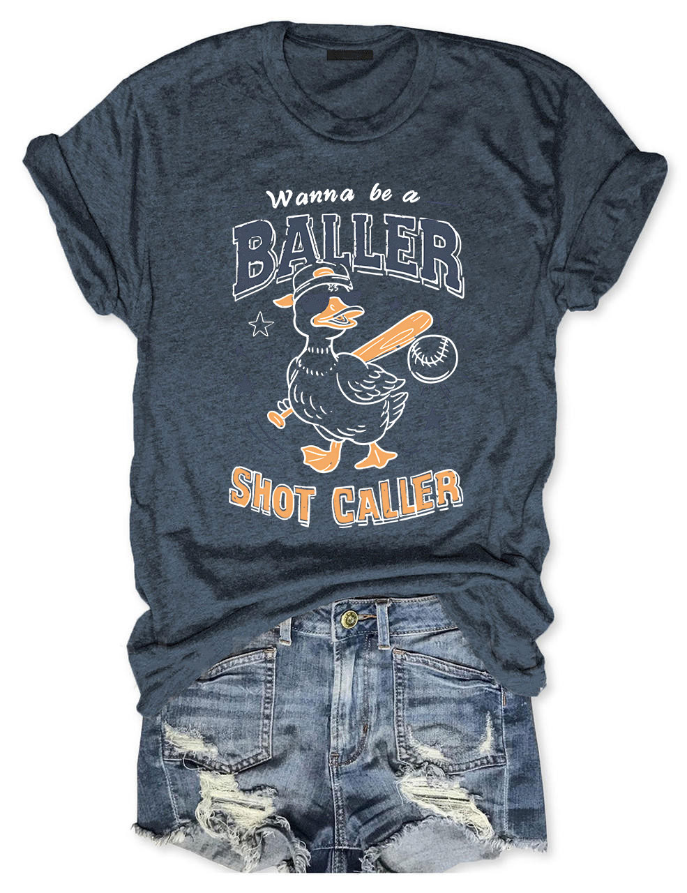 Wanna Be A Baller Shot Caller Funny Baseball T-Shirt