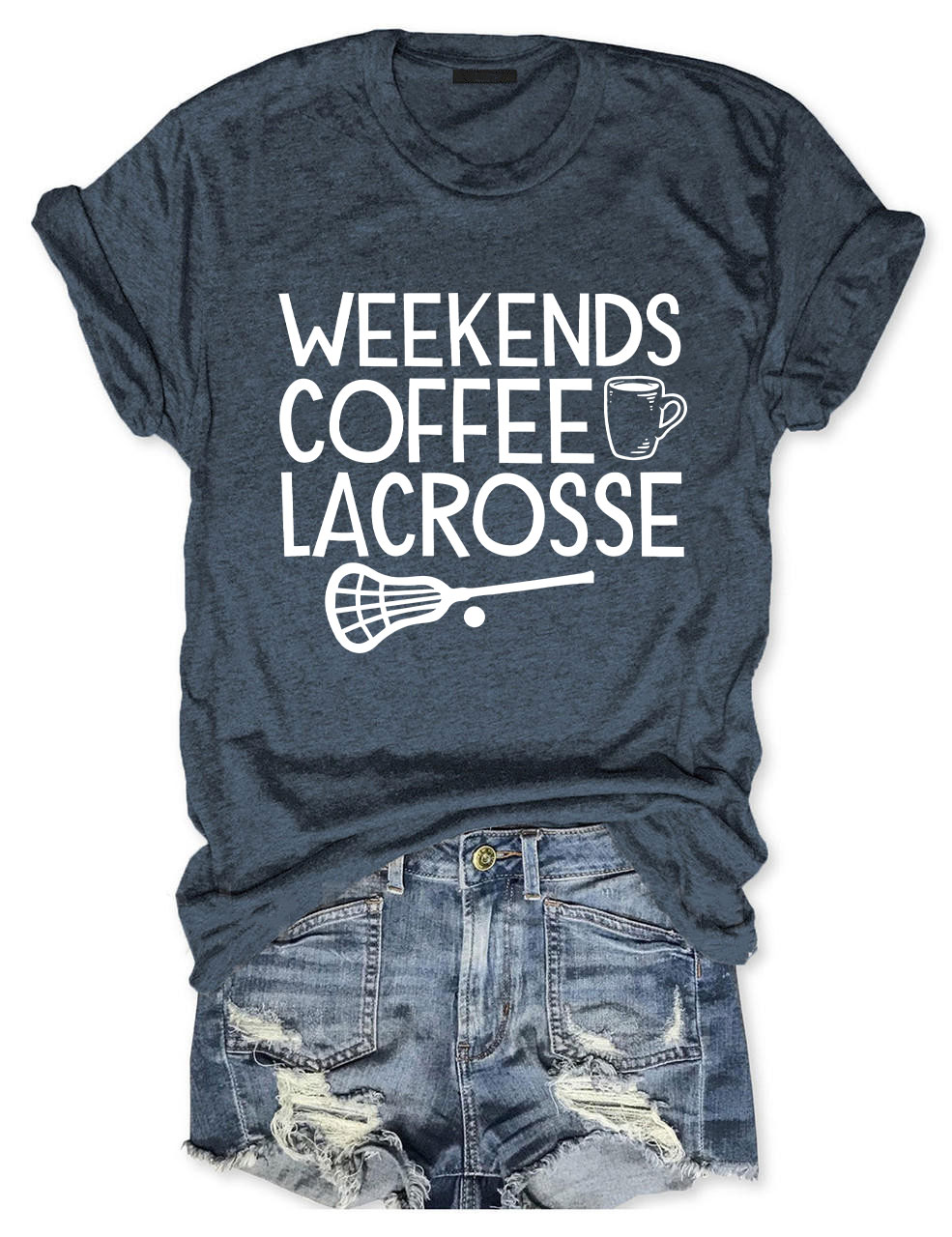 Weekends Coffee Lacrosse Funny T-shirt