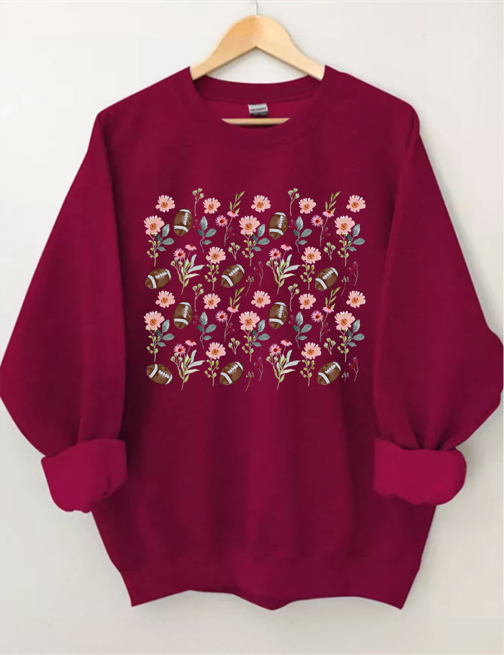 Floral Football Mom Football Sweatshirt