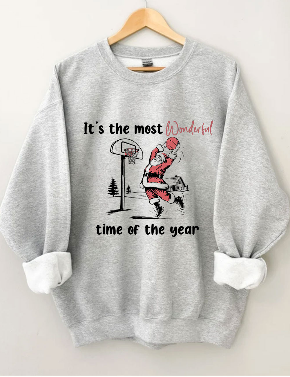 Santa Dunking Christmas Basketball Sweatshirt