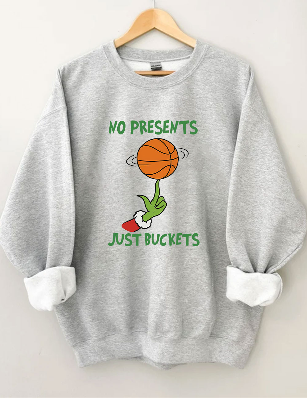 No Presents Just Buckets Grinch Basketball Sweatshirt
