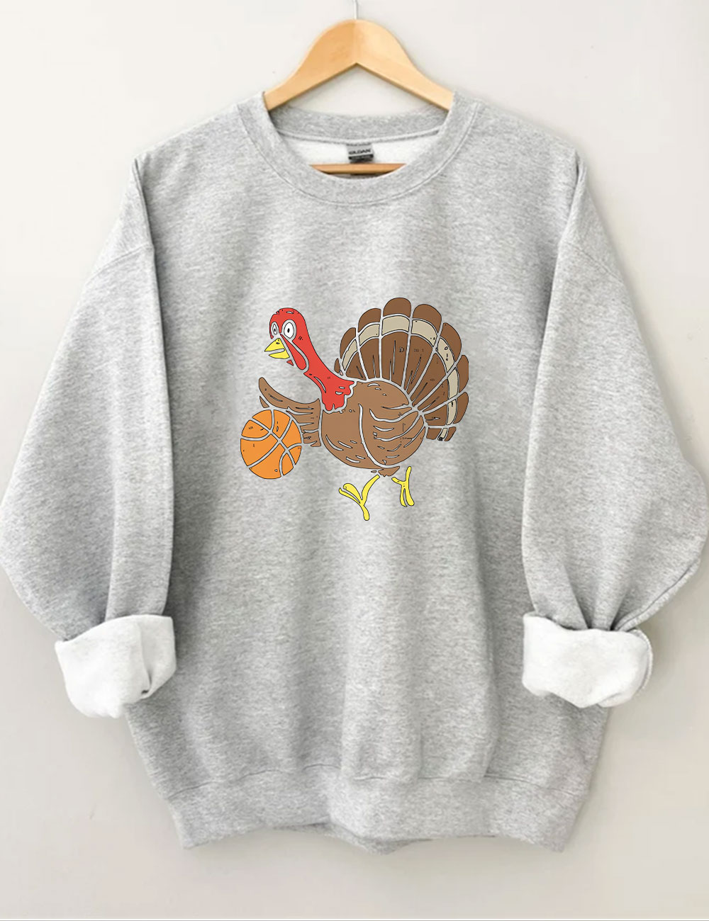 Cute Turkey Playing Basketball Sweatshirt
