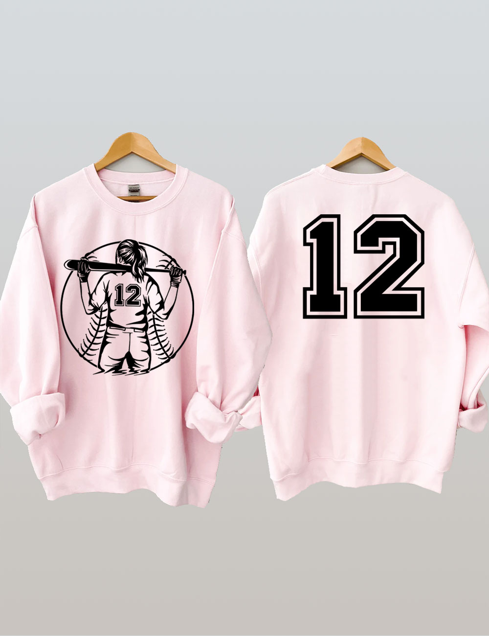 Softball Girl Custom Number Sweatshirt