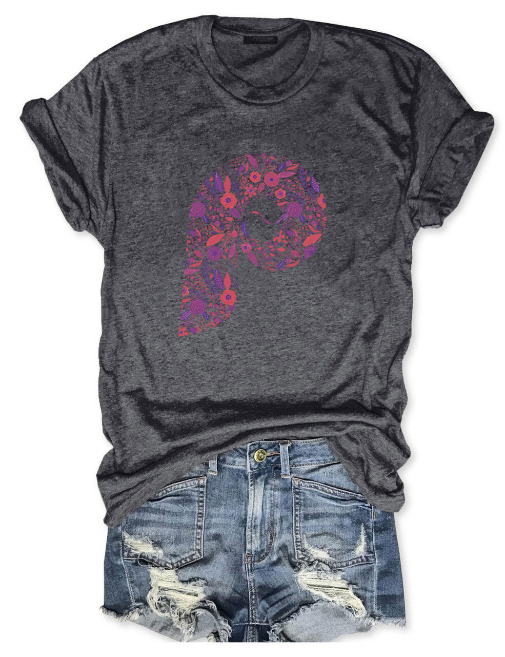 Floral Philly Baseball T-Shirt