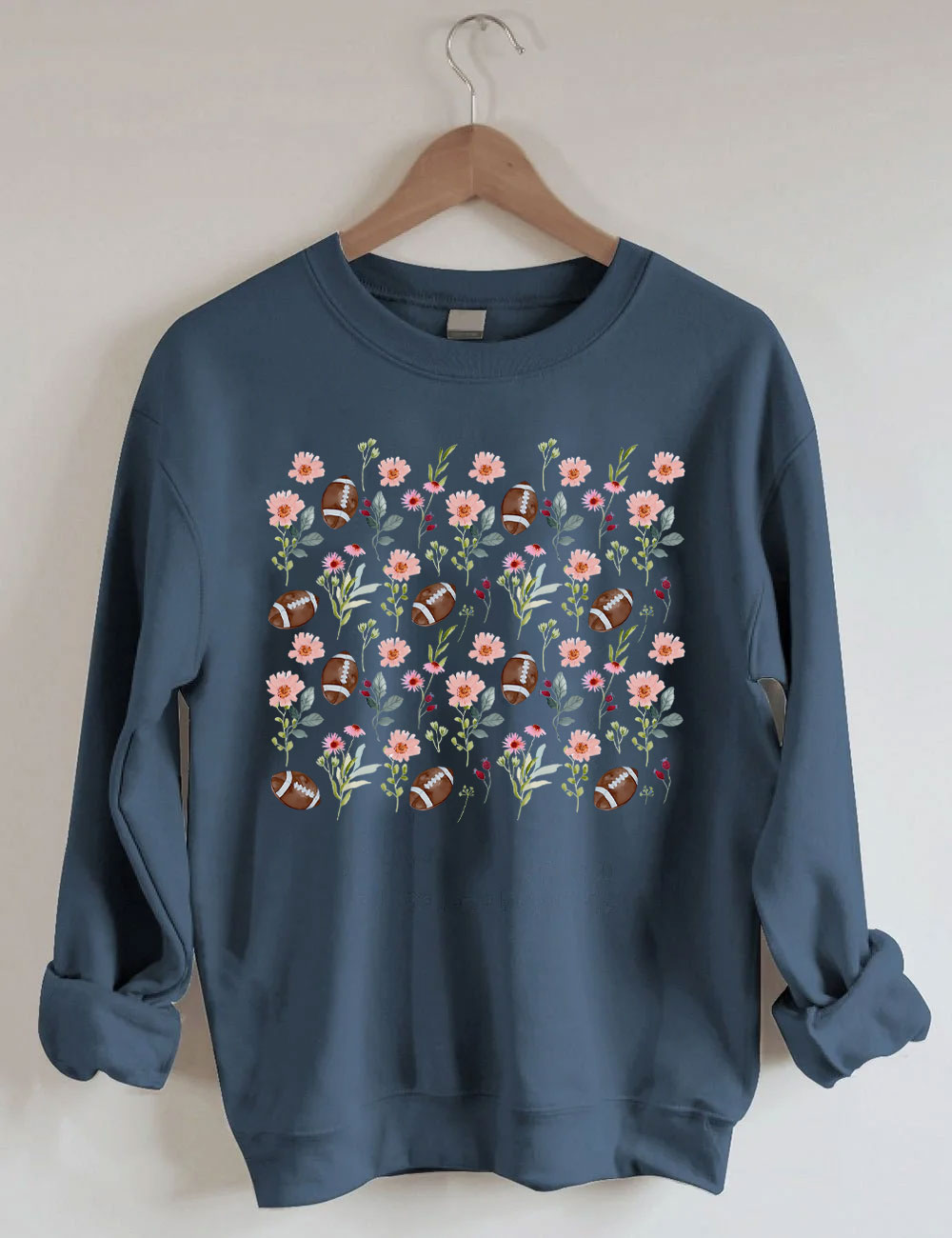 Floral Football Mom Football Sweatshirt