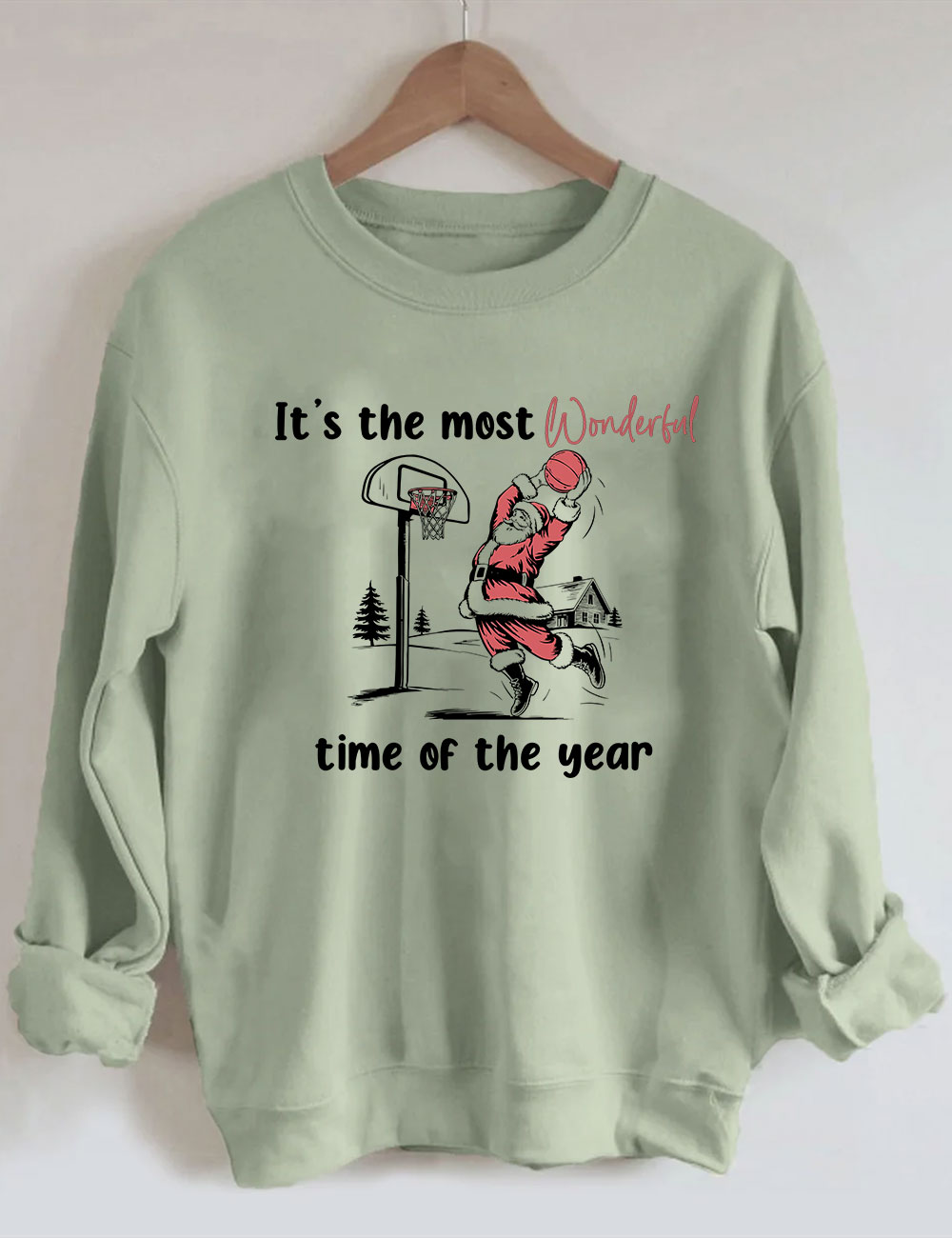 Santa Dunking Christmas Basketball Sweatshirt