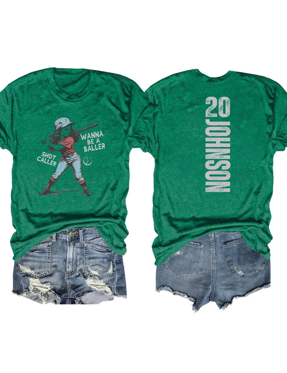 Custom Wanna be a baller shot caller Retro Baseball T-Shirt