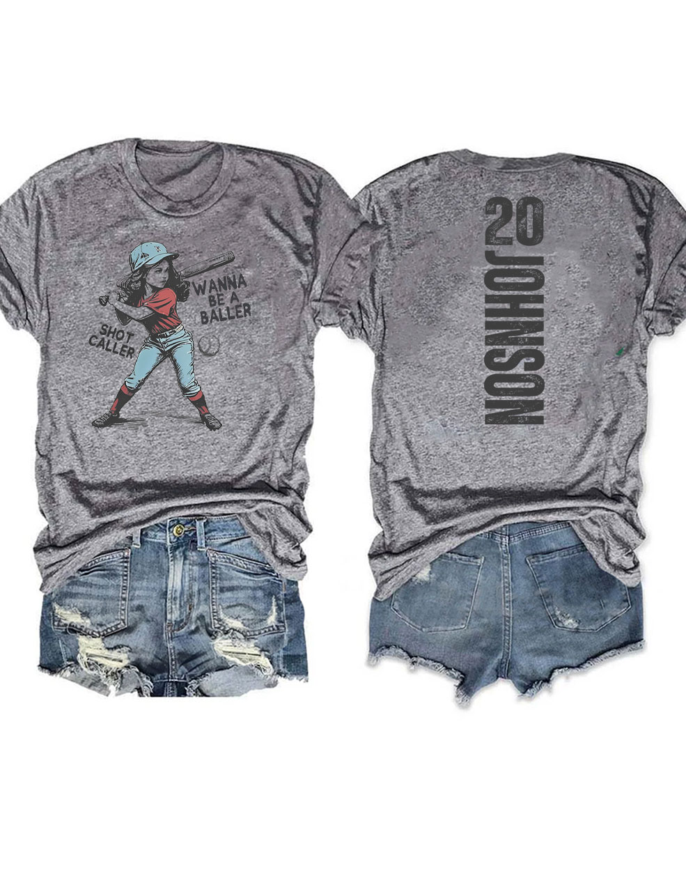 Custom Wanna be a baller shot caller Retro Baseball T-Shirt