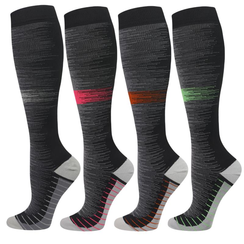 Knee-high Sports Socks for Men and Women - 4 Pairs Socks
