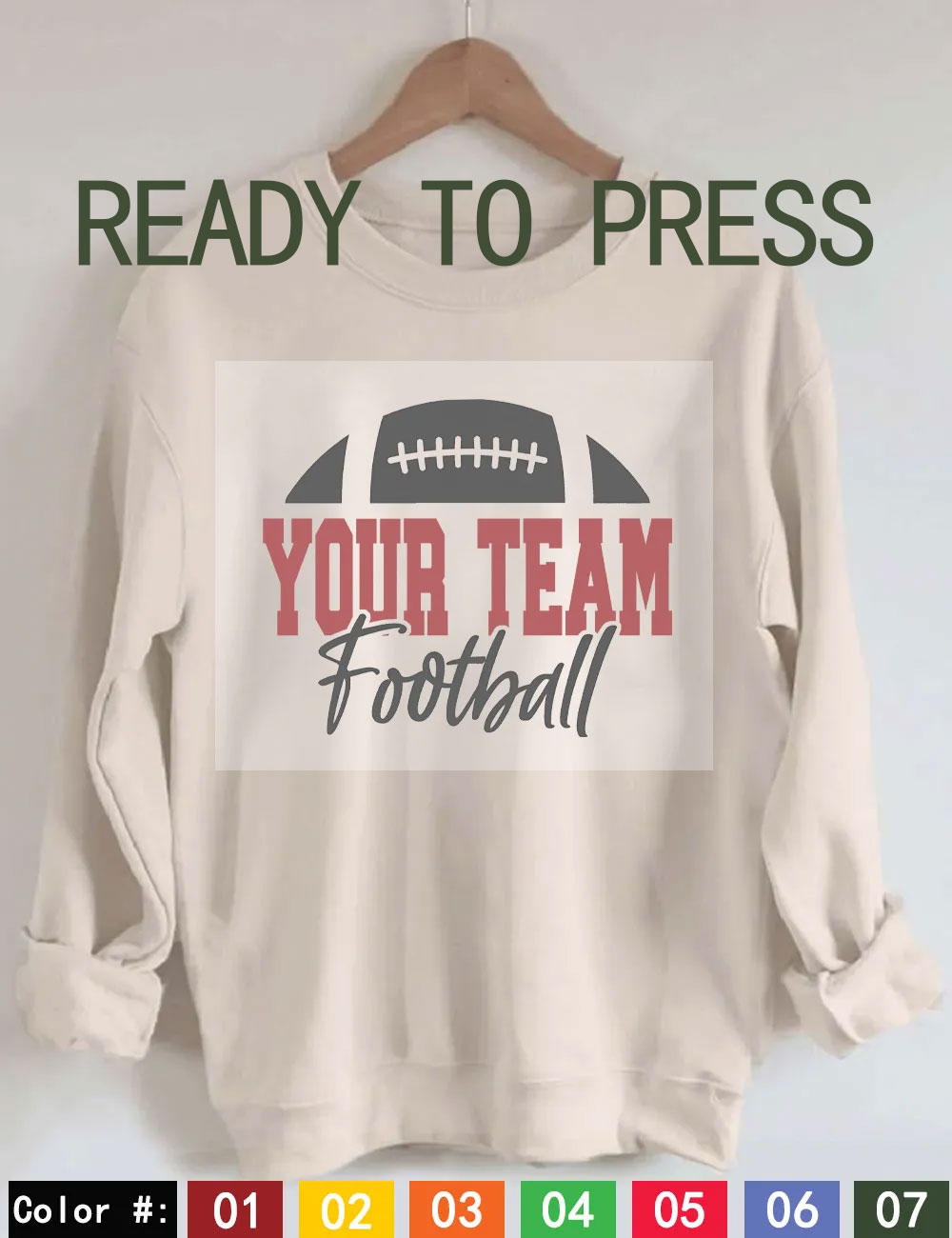 Your Team Football Custom DTF Heat Transfer