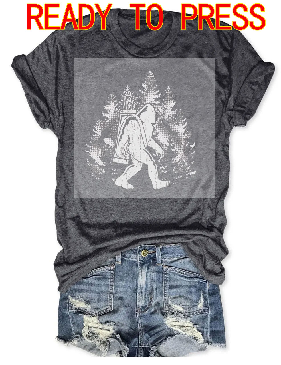 Funny Sasquatch Golfing DTF Heat Transfer