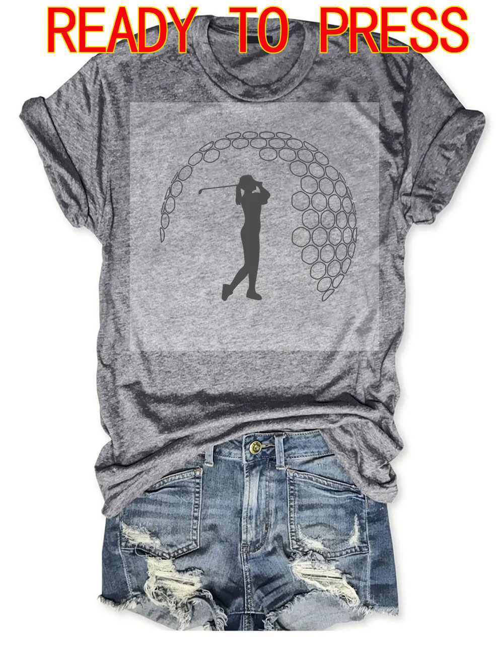 Female Golfer DTF Heat Transfer