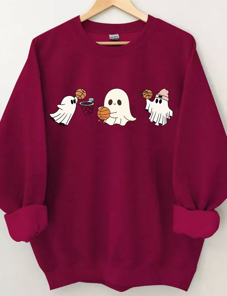 Halloween Ghost Basketball Sweatshirt