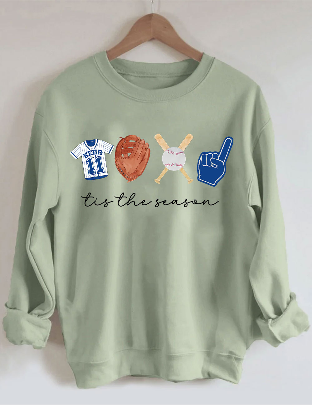Custom Tis The Season Baseball Sweatshirt
