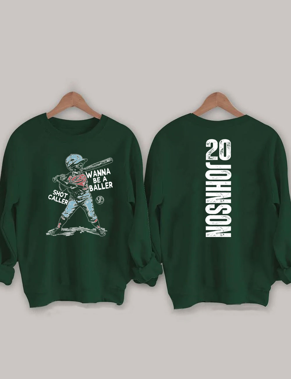 Custom Wanna be a baller shot caller Retro Baseball Sweatshirt