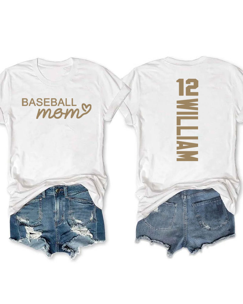 Baseball Mom Customized T-shirt