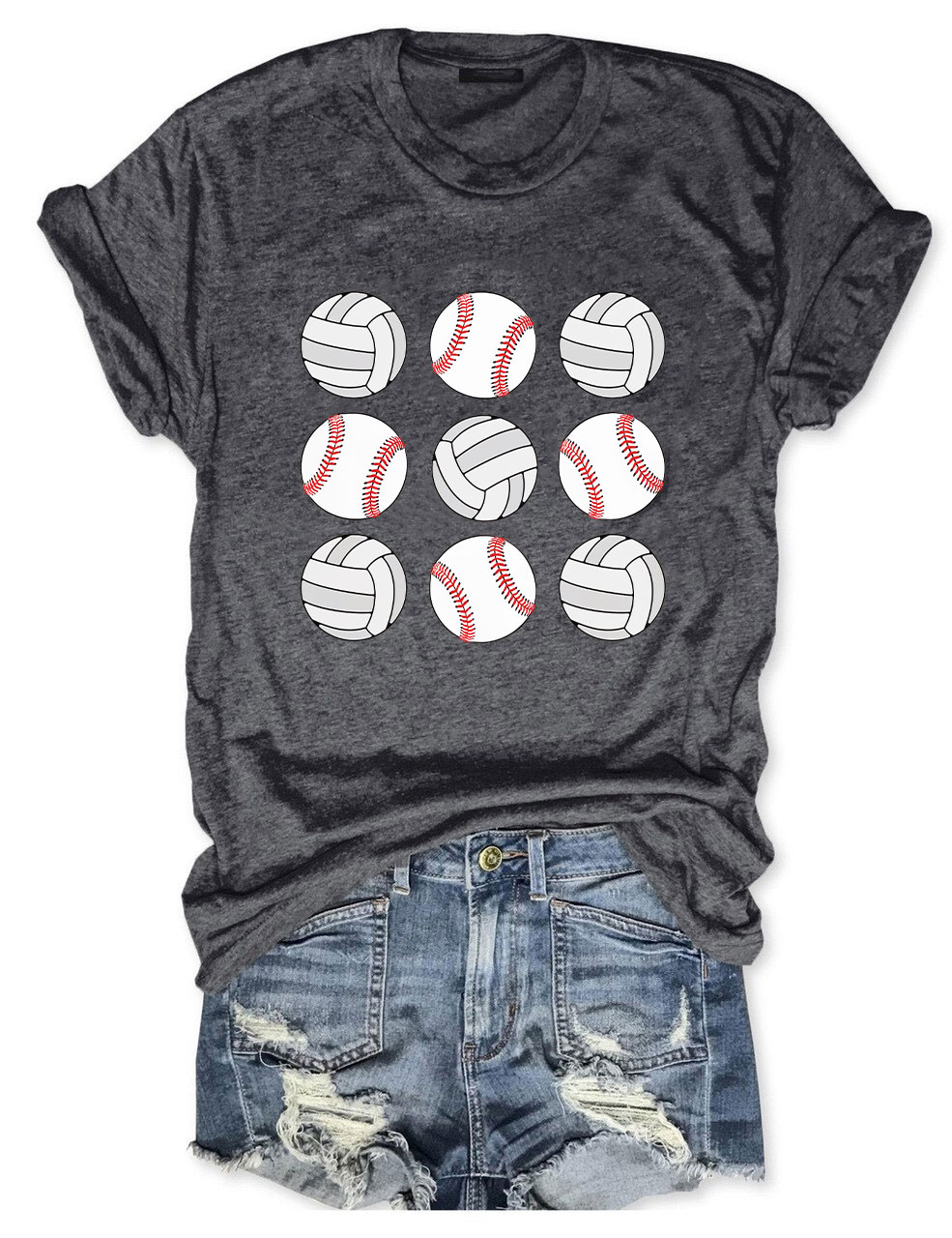 Baseball Volleyball Mama T-shirt