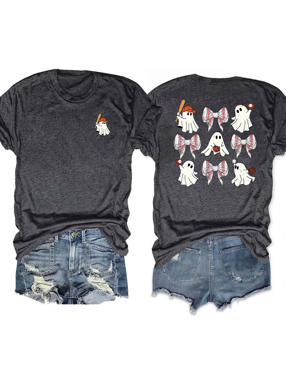 Cute Baseball Ghost Shirt for Halloween Funny T-Shirt