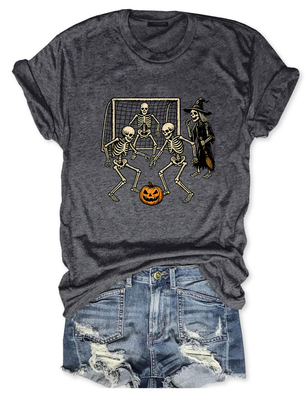 Skeletons Playing Soccer Funny T-Shirt