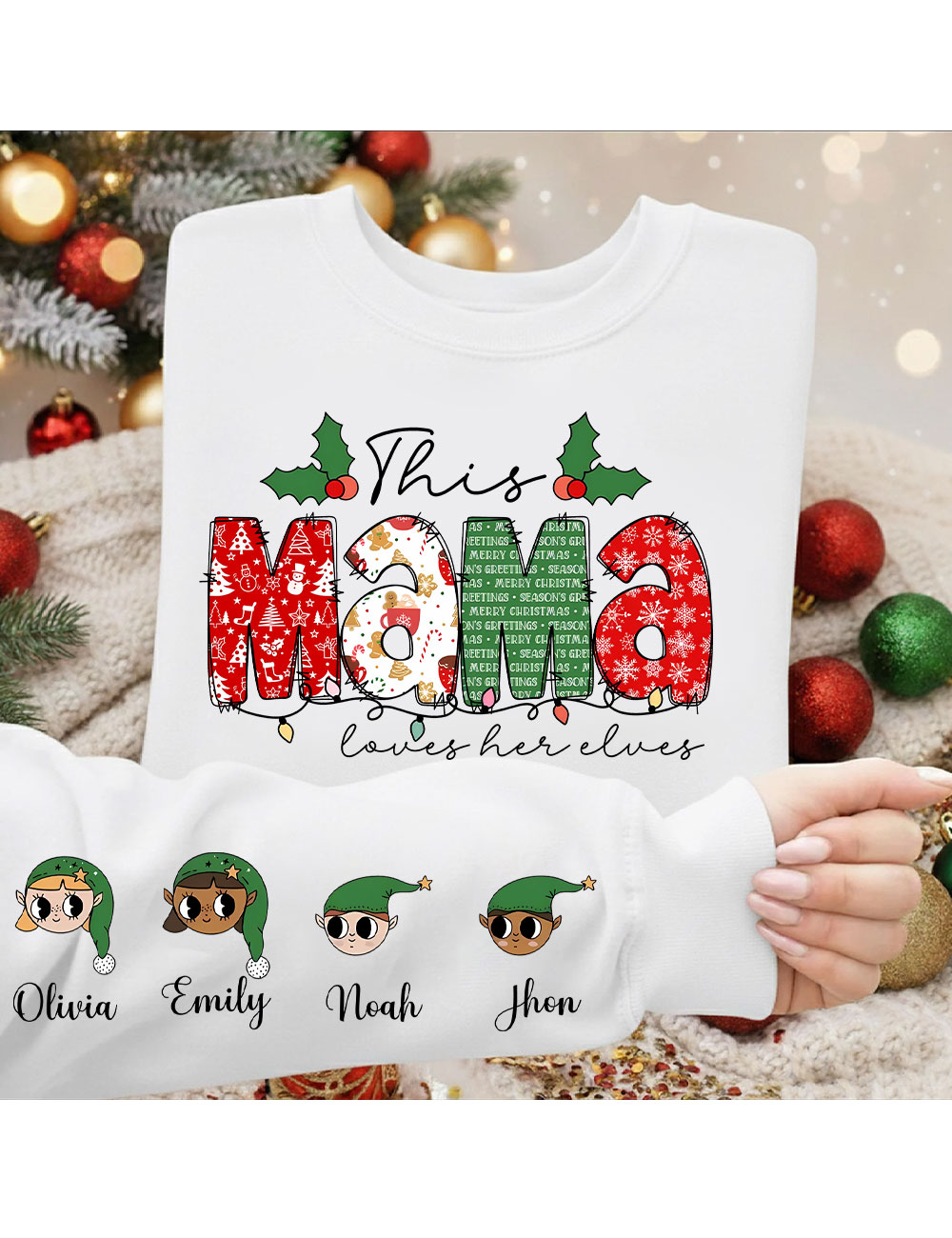 Custom This Mama Loves Her Elves Sweatshirt