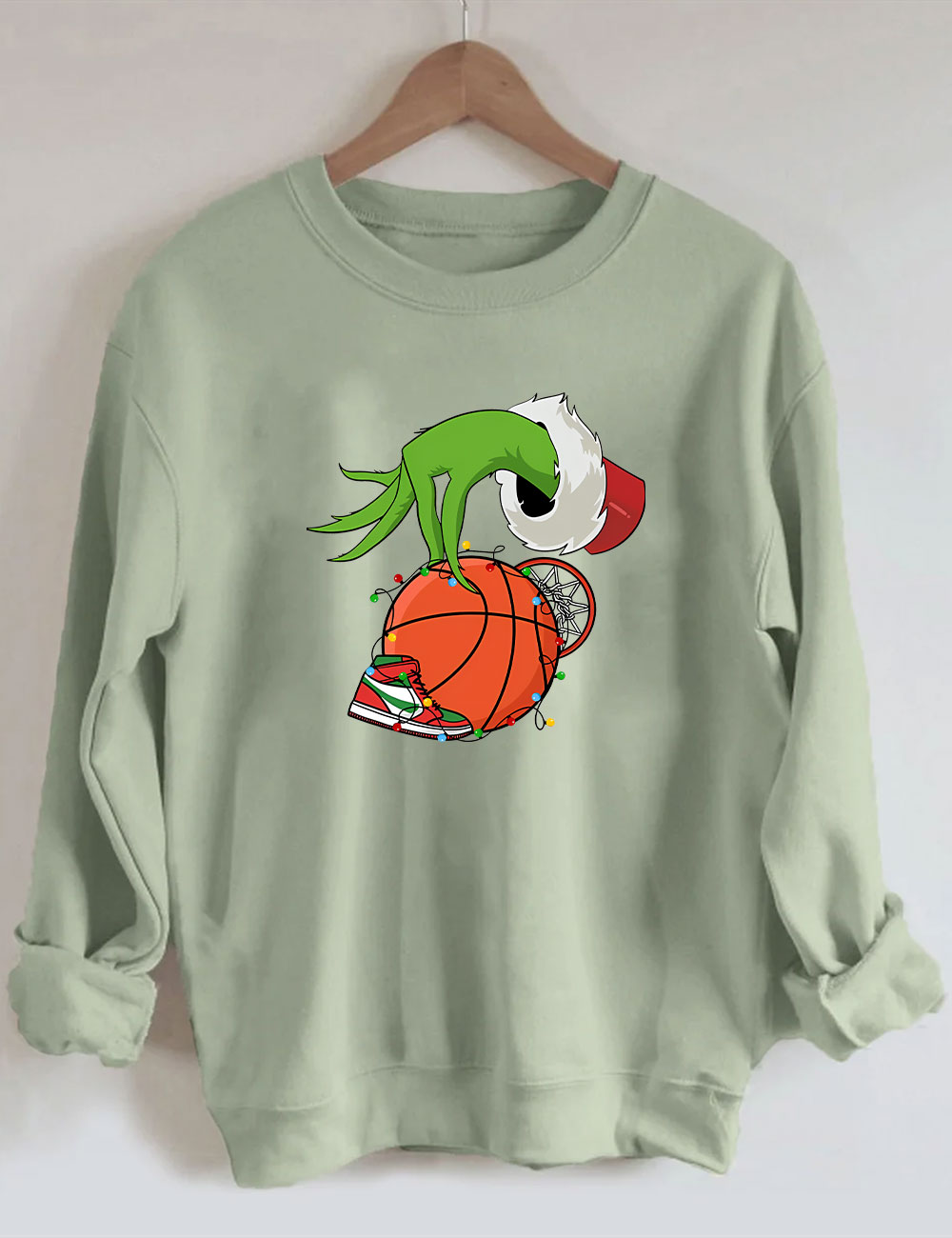 Green Christmas Basketball Sweatshirt