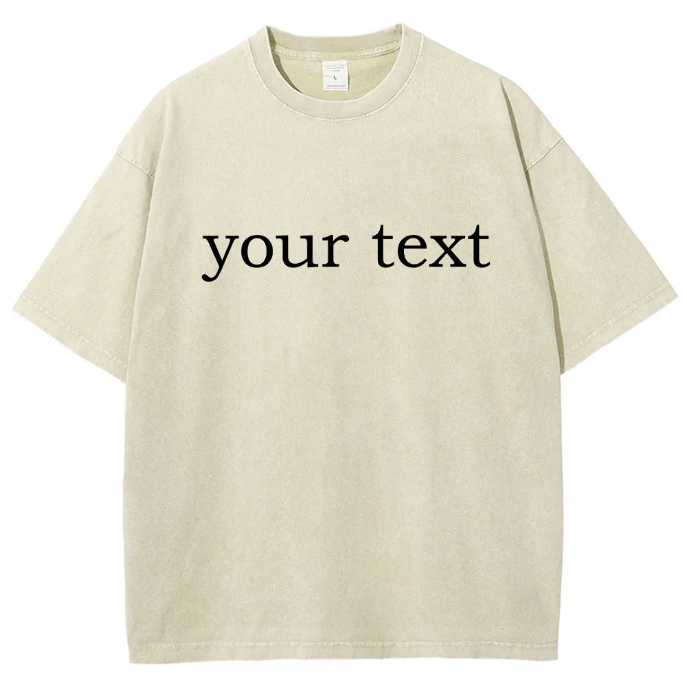 Custom Text Washed T-shirt