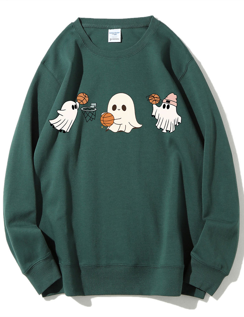 Halloween Ghost Basketball Sweatshirt