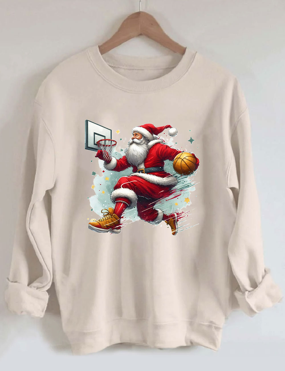 Funny Basketball Santa Merry Christmas Sweatshirt