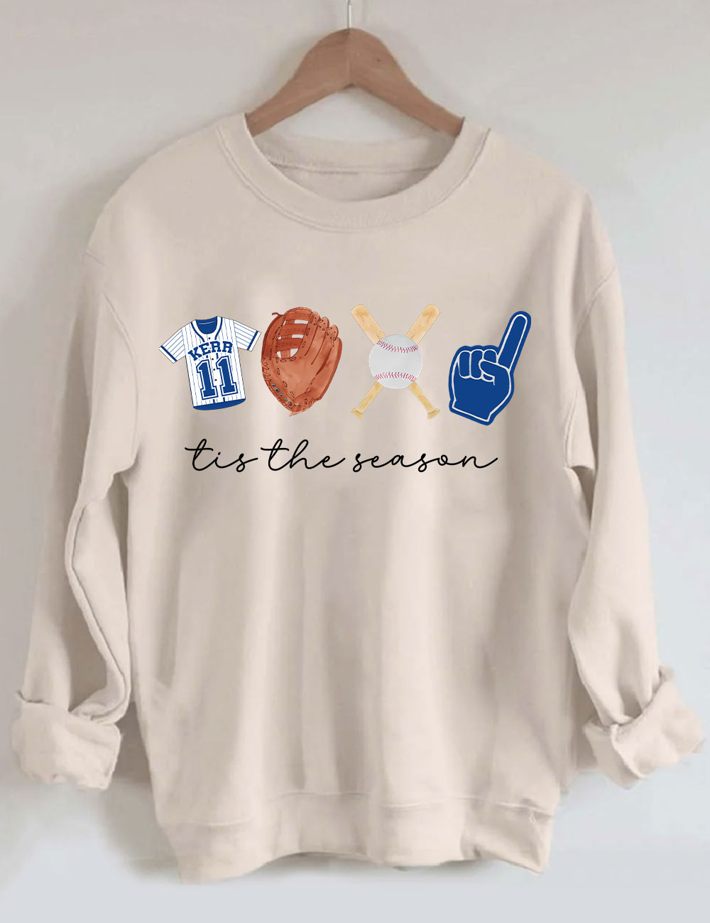 Custom Tis The Season Baseball Sweatshirt