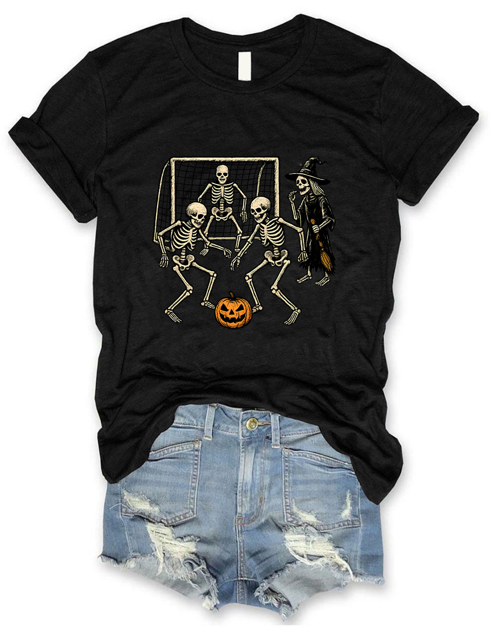 Skeletons Playing Soccer Funny T-Shirt