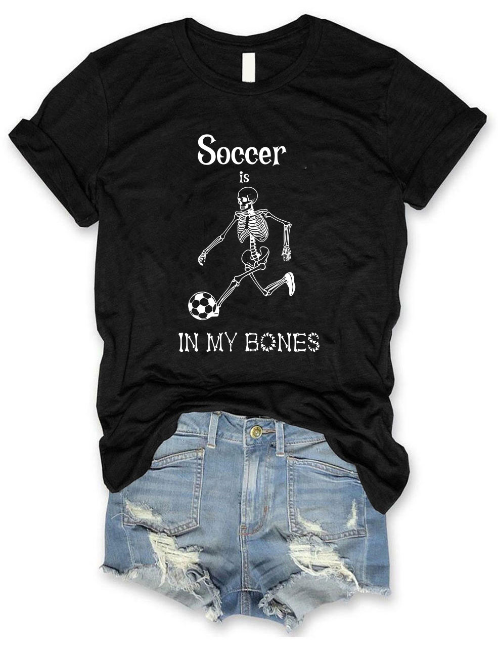 Soccer Is In My Bones Funny  Soccer Skeleton T-Shirt