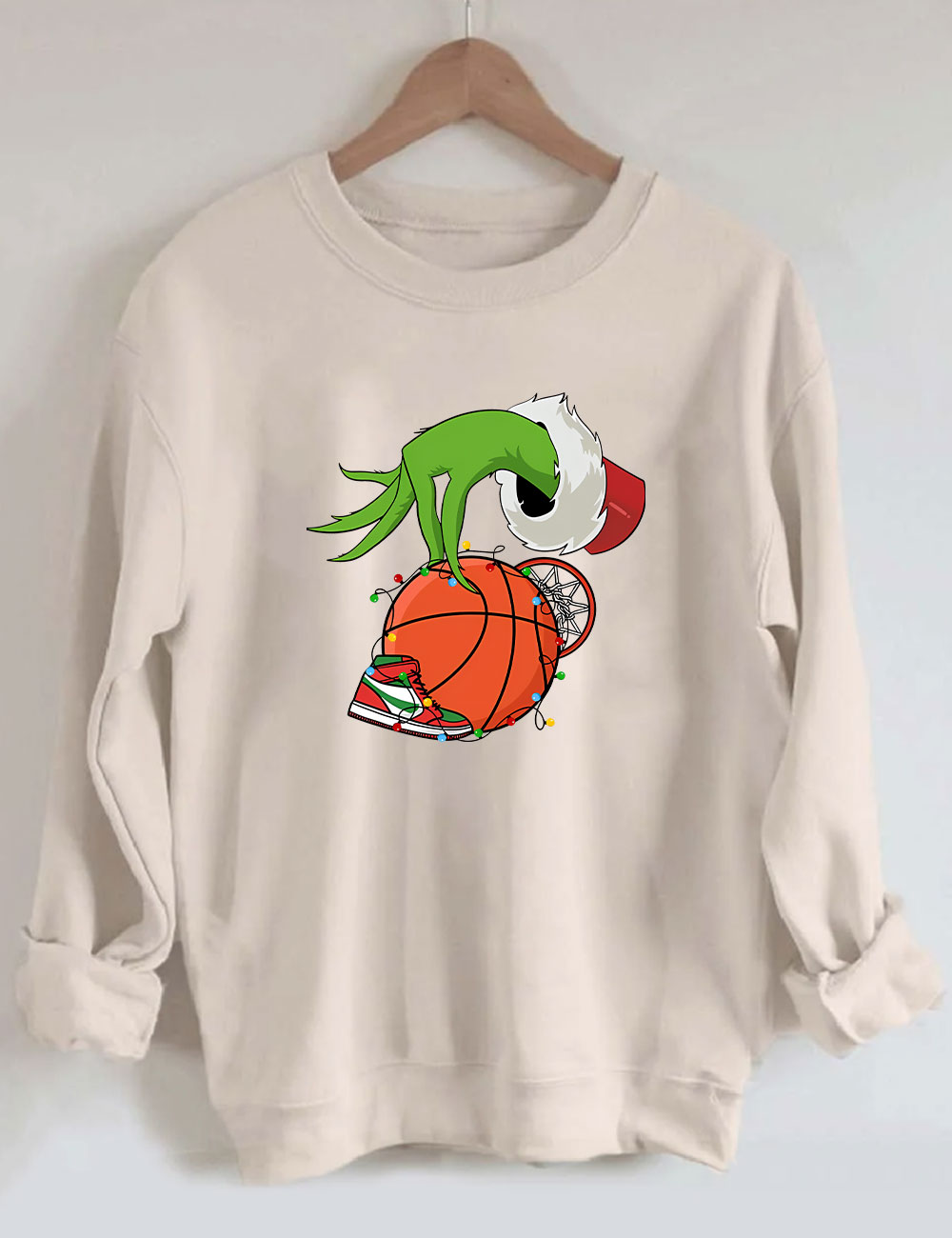Green Christmas Basketball Sweatshirt