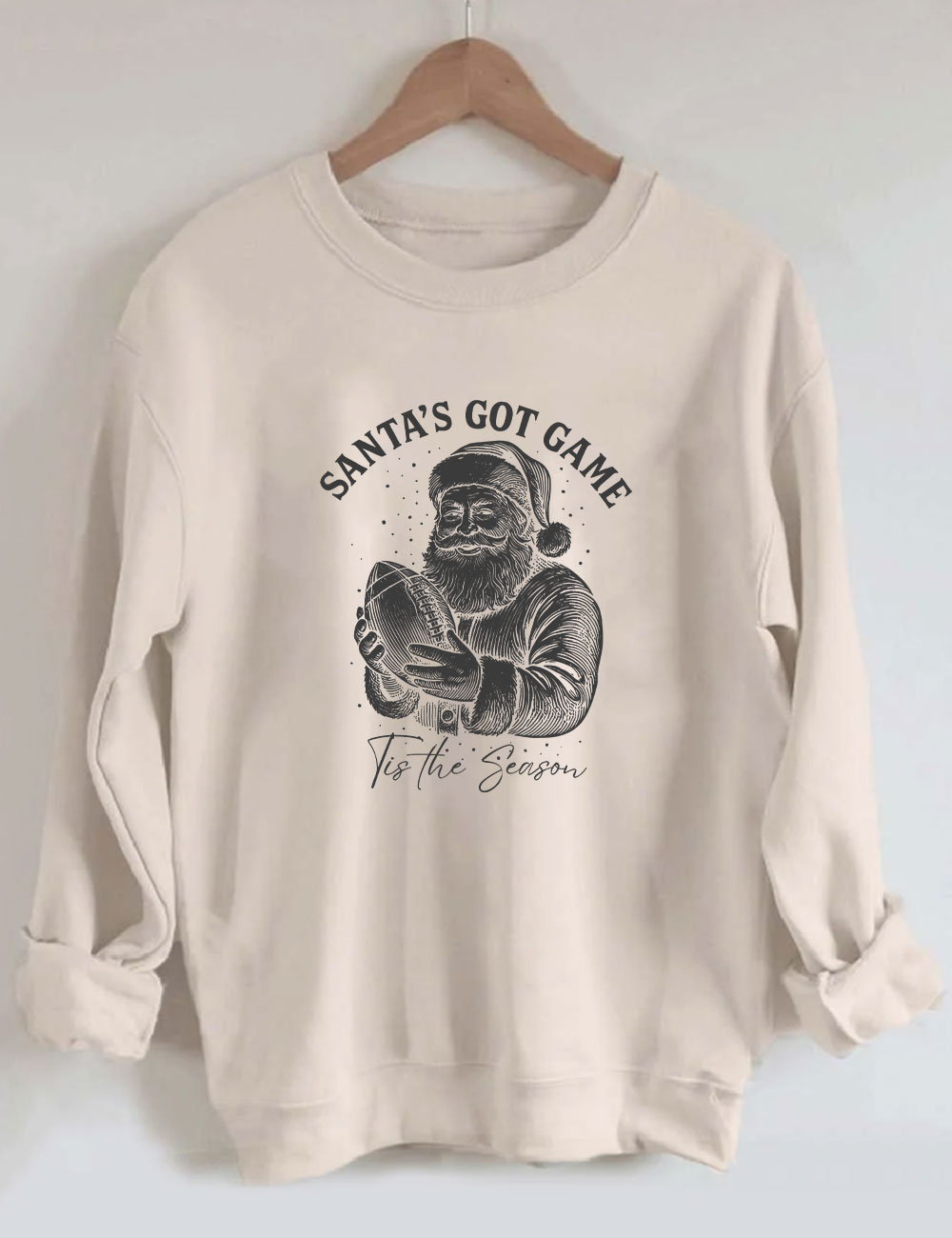 Tis the Season Vintage Santa Christmas Football Sweatshirt