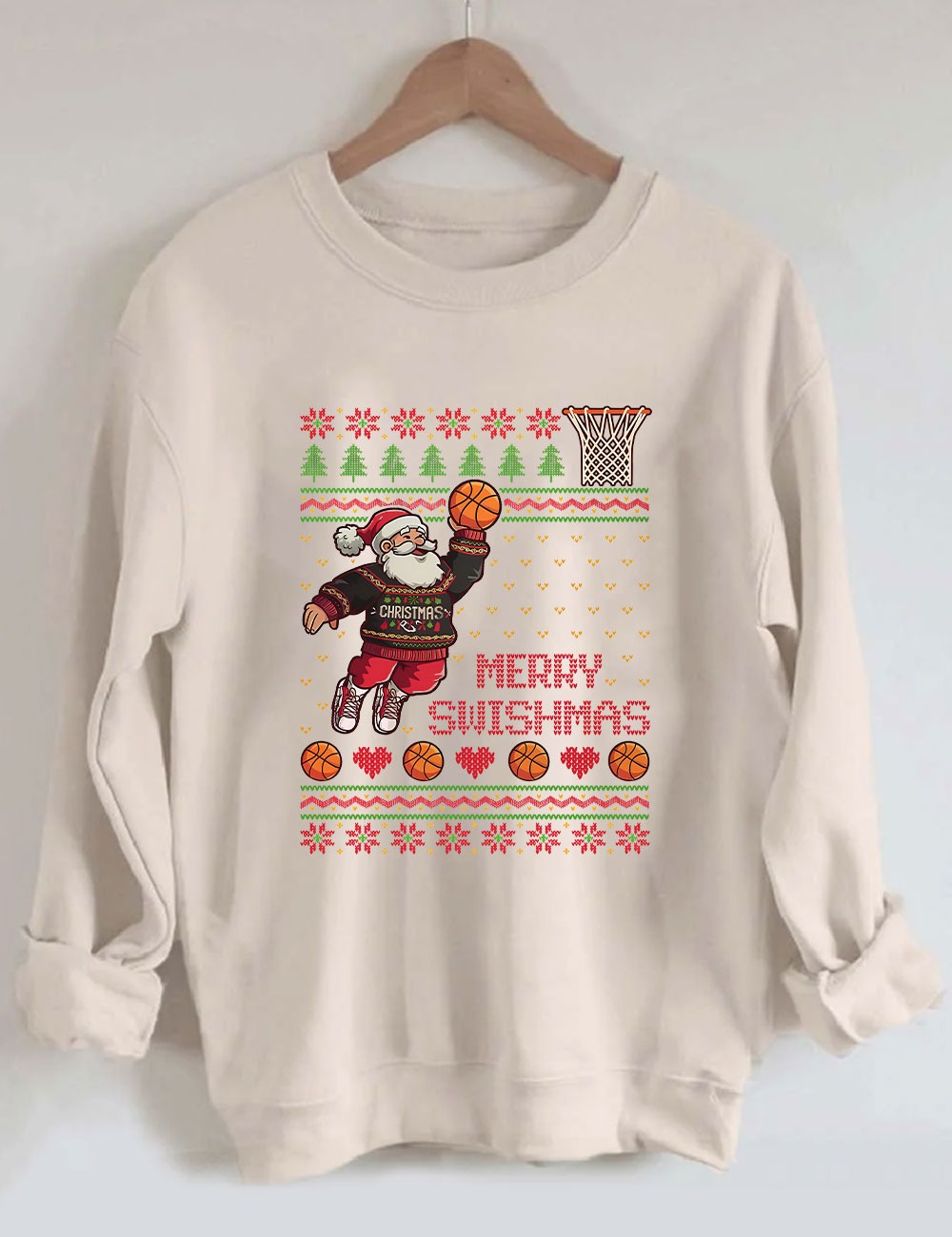 Santa Dunk Ugly Basketball Sweatshirt