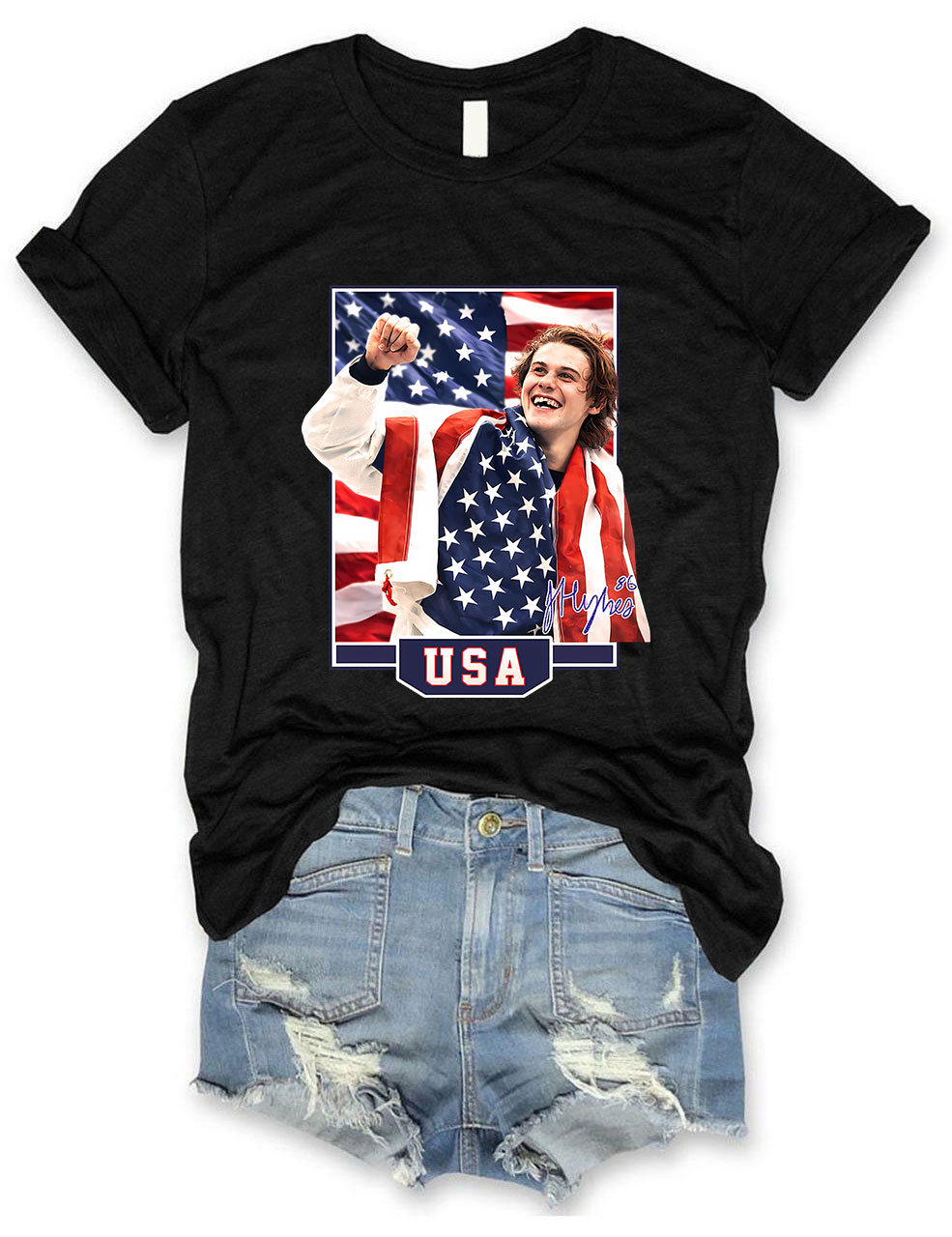 Jack Hughes USA Hockey Funny T-Shirt