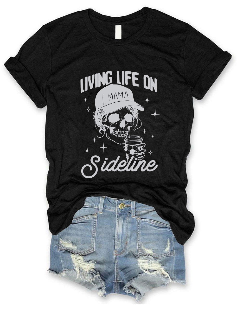 Living Life On Sideline Soccer Mom Funny T-Shirt