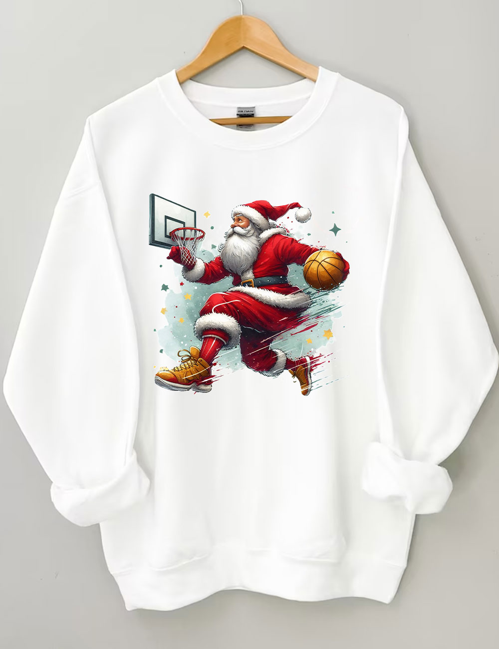 Funny Basketball Santa Merry Christmas Sweatshirt