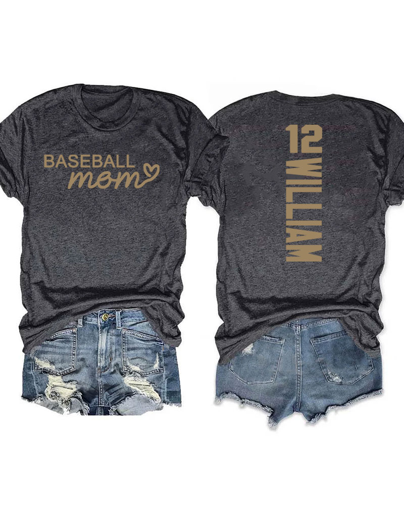 Baseball Mom Customized T-shirt