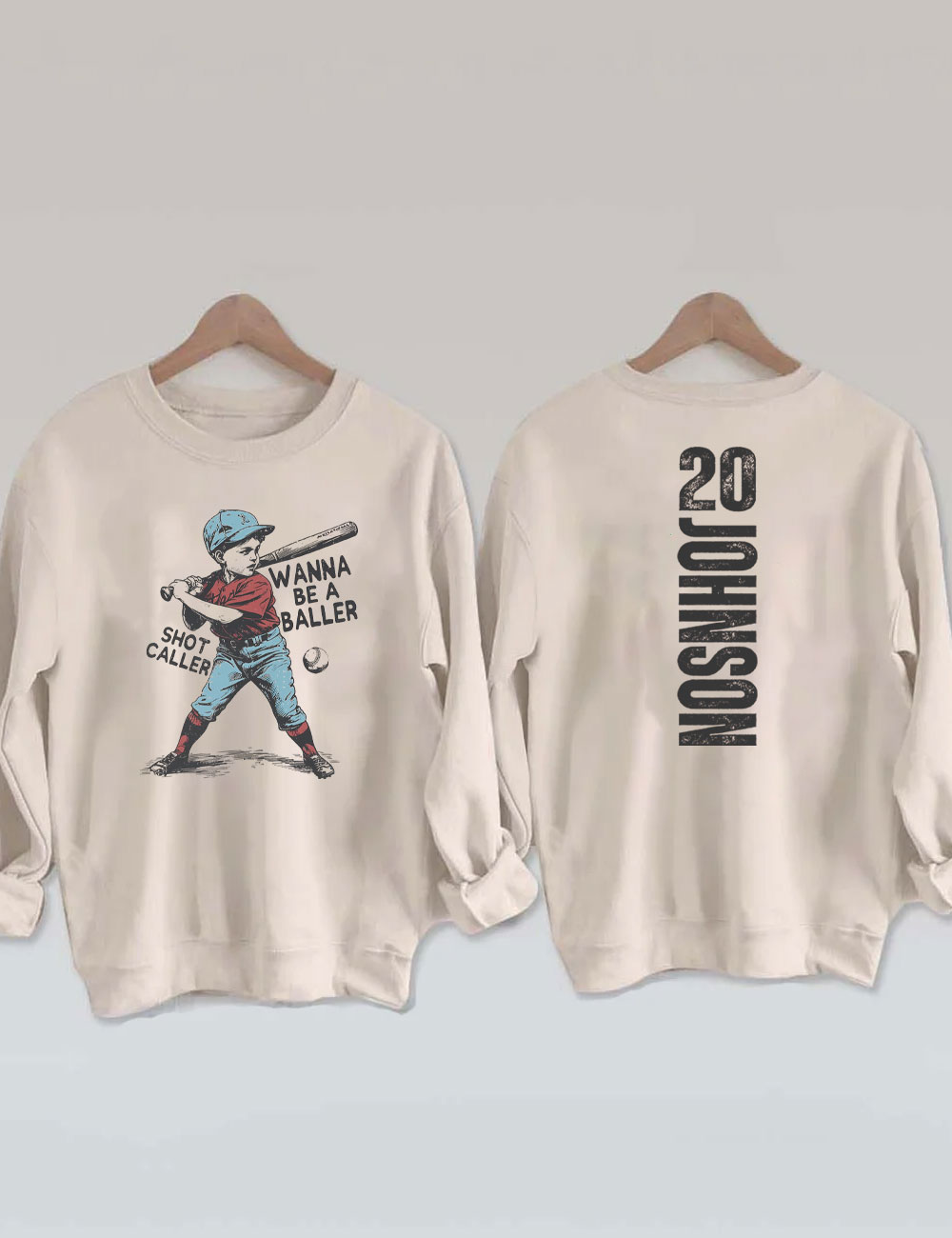 Custom Wanna be a baller shot caller Retro Baseball Sweatshirt