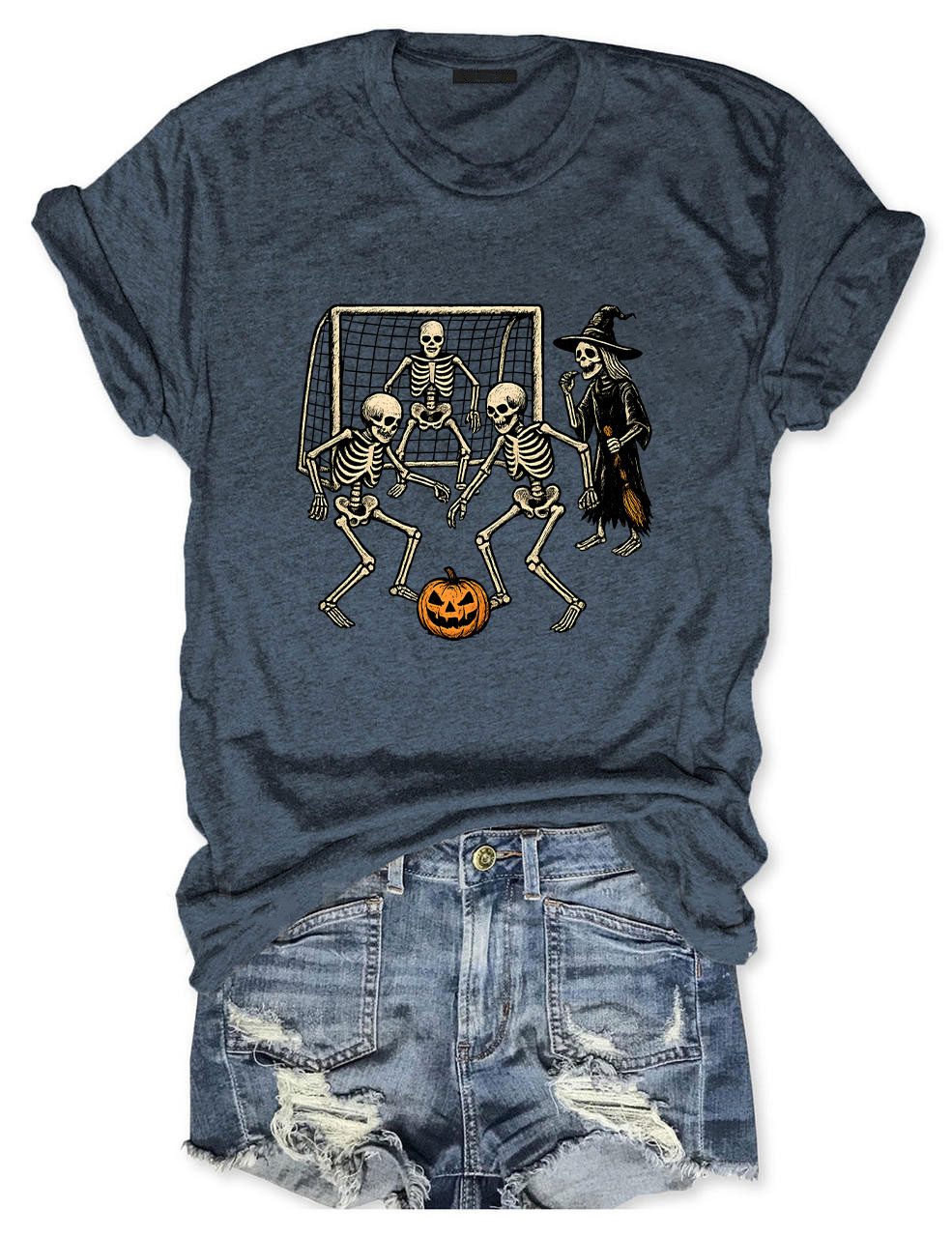 Skeletons Playing Soccer Funny T-Shirt