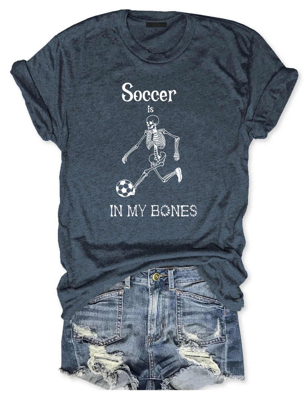 Soccer Is In My Bones Funny  Soccer Skeleton T-Shirt