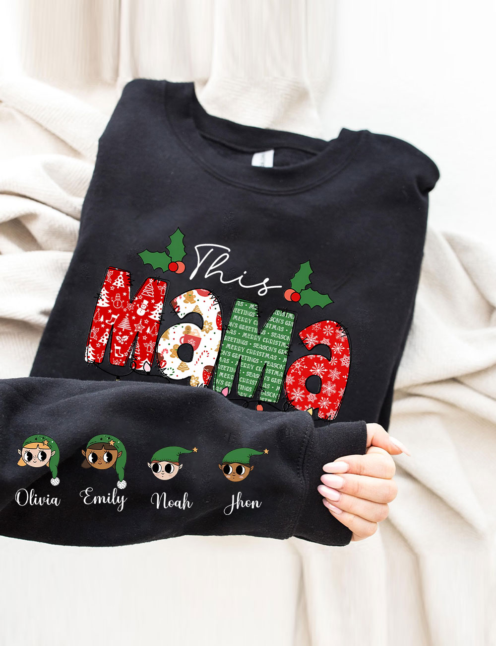 Custom This Mama Loves Her Elves Sweatshirt