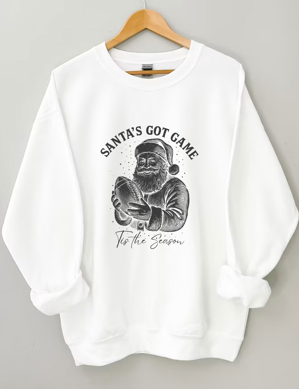 Tis the Season Vintage Santa Christmas Football Sweatshirt