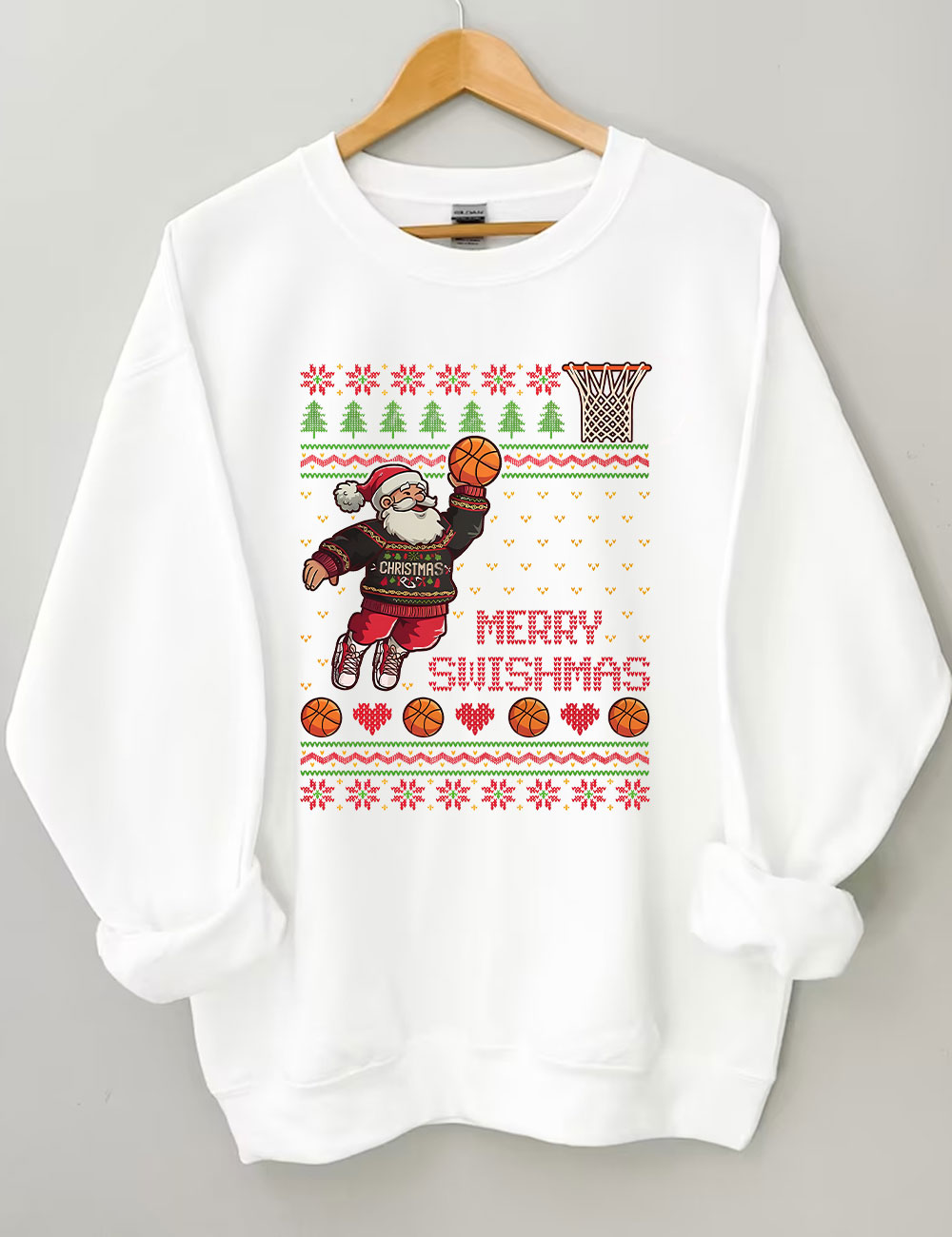Santa Dunk Ugly Basketball Sweatshirt