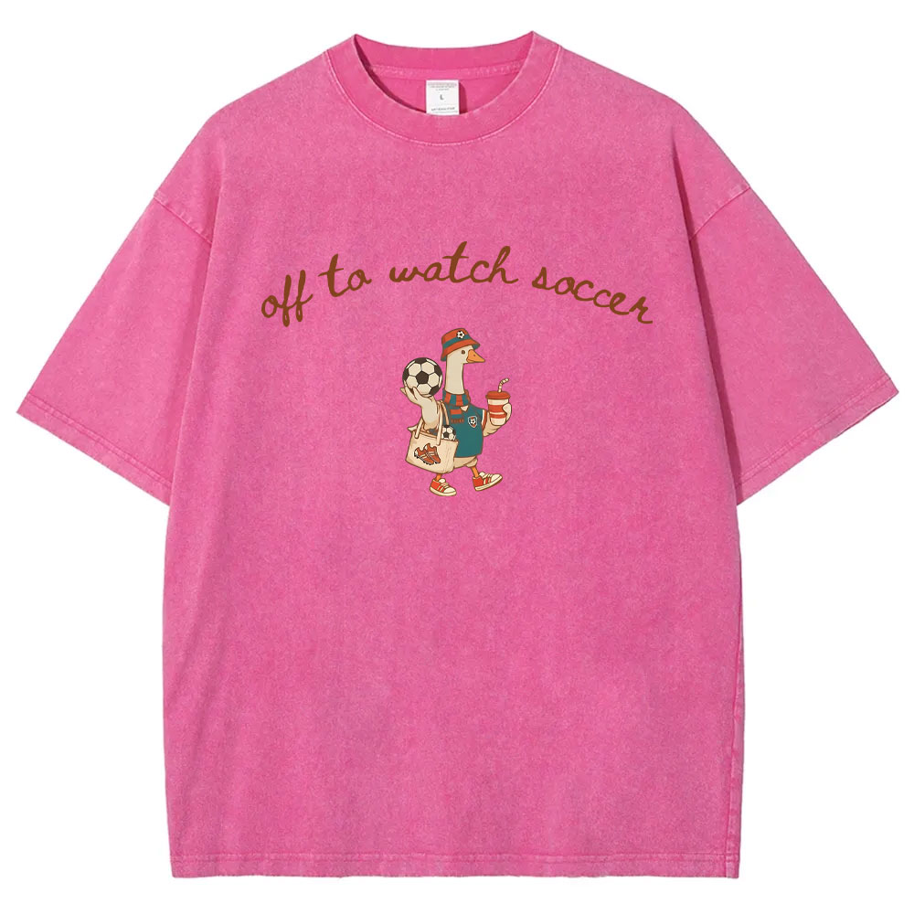 Off To Watch Soccer Silly Goose Washed T-shirt