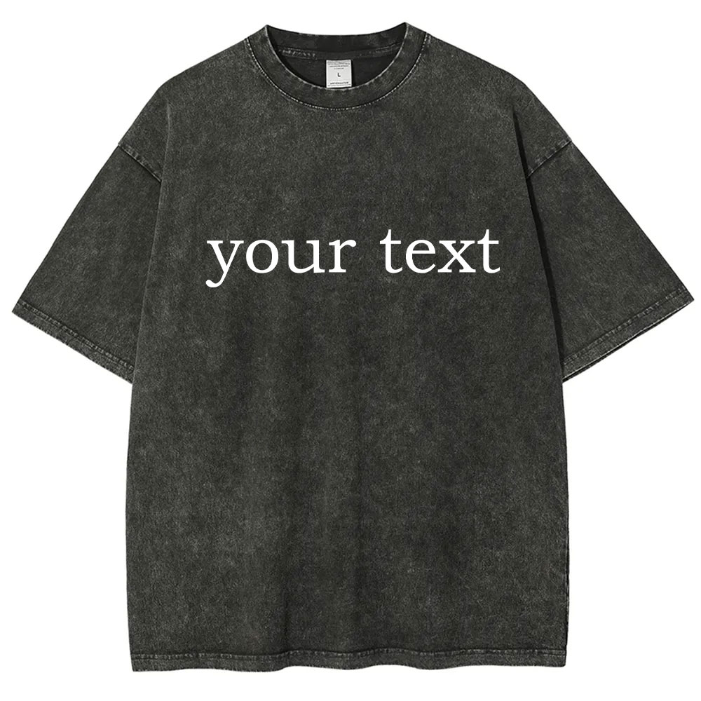 Custom Text Washed T-shirt