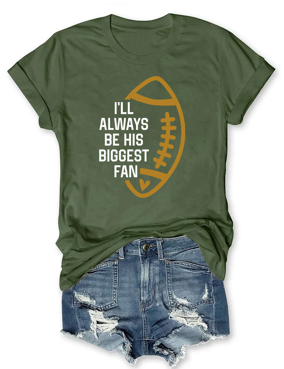I'll Always Be His Biggest Fan Custom Football T-shirt