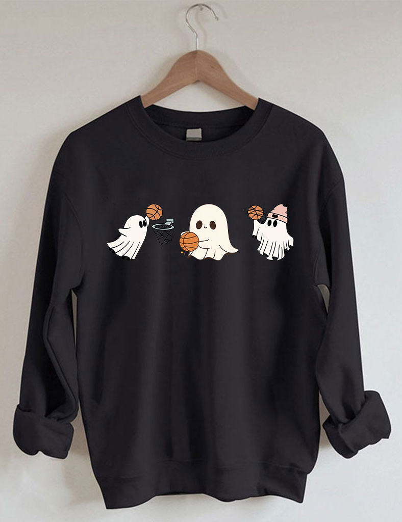 Halloween Ghost Basketball Sweatshirt